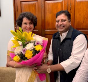 सांसद कुलदीप इंदौरा ने प्रियंका गांधी से मिलकर उन्हें दी शुभकामनाएं