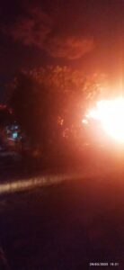 सोल के दाने बनाने की फैक्ट्री में लगी भीषड़ आग 